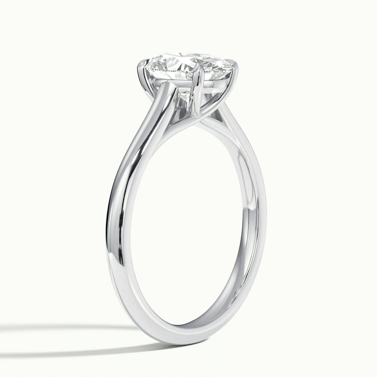 Talia 1.5 Carat Oval Lab Grown Diamond Solitaire Engagement Ring in Platinum - view 4