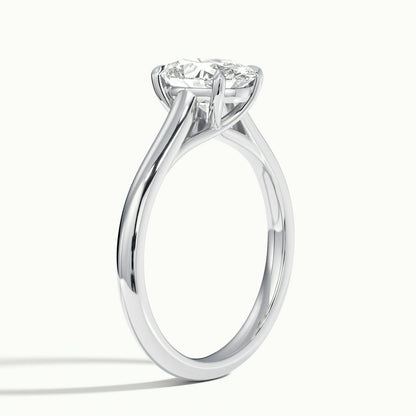 Talia 1.5 Carat Oval Lab Grown Diamond Solitaire Engagement Ring in Platinum - view 4