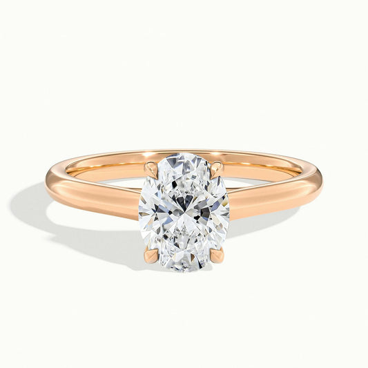 Talia 2.5 Carat Oval Lab Grown Diamond Solitaire Engagement Ring in 14K Rose Gold - view 1