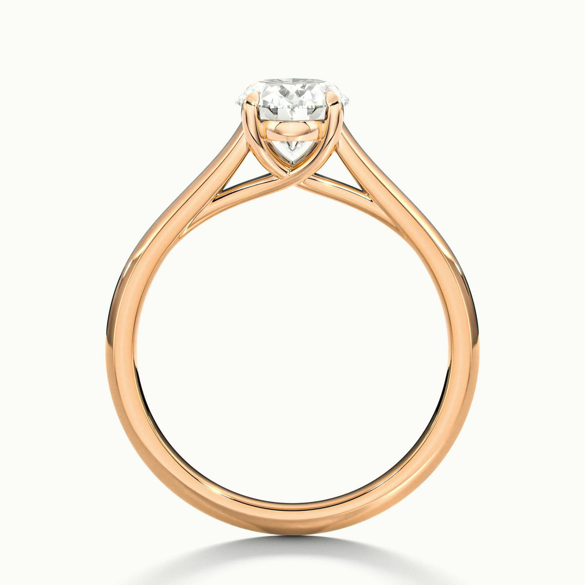 Talia 1.5 Carat Oval Lab Grown Diamond Solitaire Engagement Ring in 14K Rose Gold - view 3