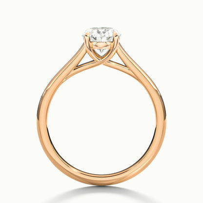 Talia 1.5 Carat Oval Lab Grown Diamond Solitaire Engagement Ring in 14K Rose Gold - view 3