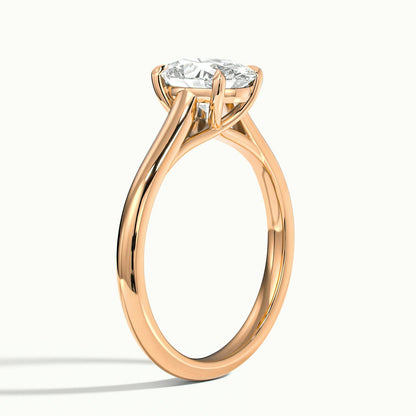 Talia 1.5 Carat Oval Lab Grown Diamond Solitaire Engagement Ring in 14K Rose Gold - view 4