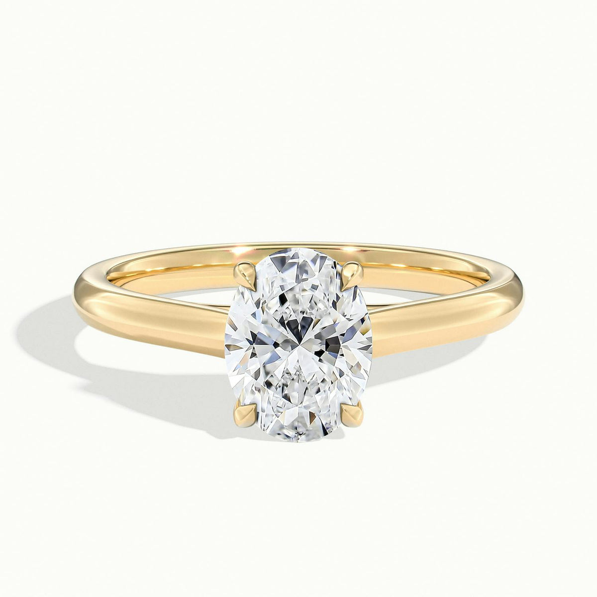 Talia 1 Carat Oval Lab Grown Diamond Solitaire Engagement Ring in 10K Yellow Gold - view 1