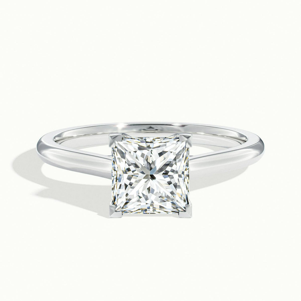 Talia 2 Carat Princess Lab Grown Diamond Solitaire Engagement Ring in Platinum - view 1