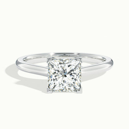 Talia 2 Carat Princess Lab Grown Diamond Solitaire Engagement Ring in Platinum - view 1