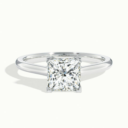 Talia 3.5 Carat Princess Lab Grown Diamond Solitaire Engagement Ring in 10K White Gold - view 1