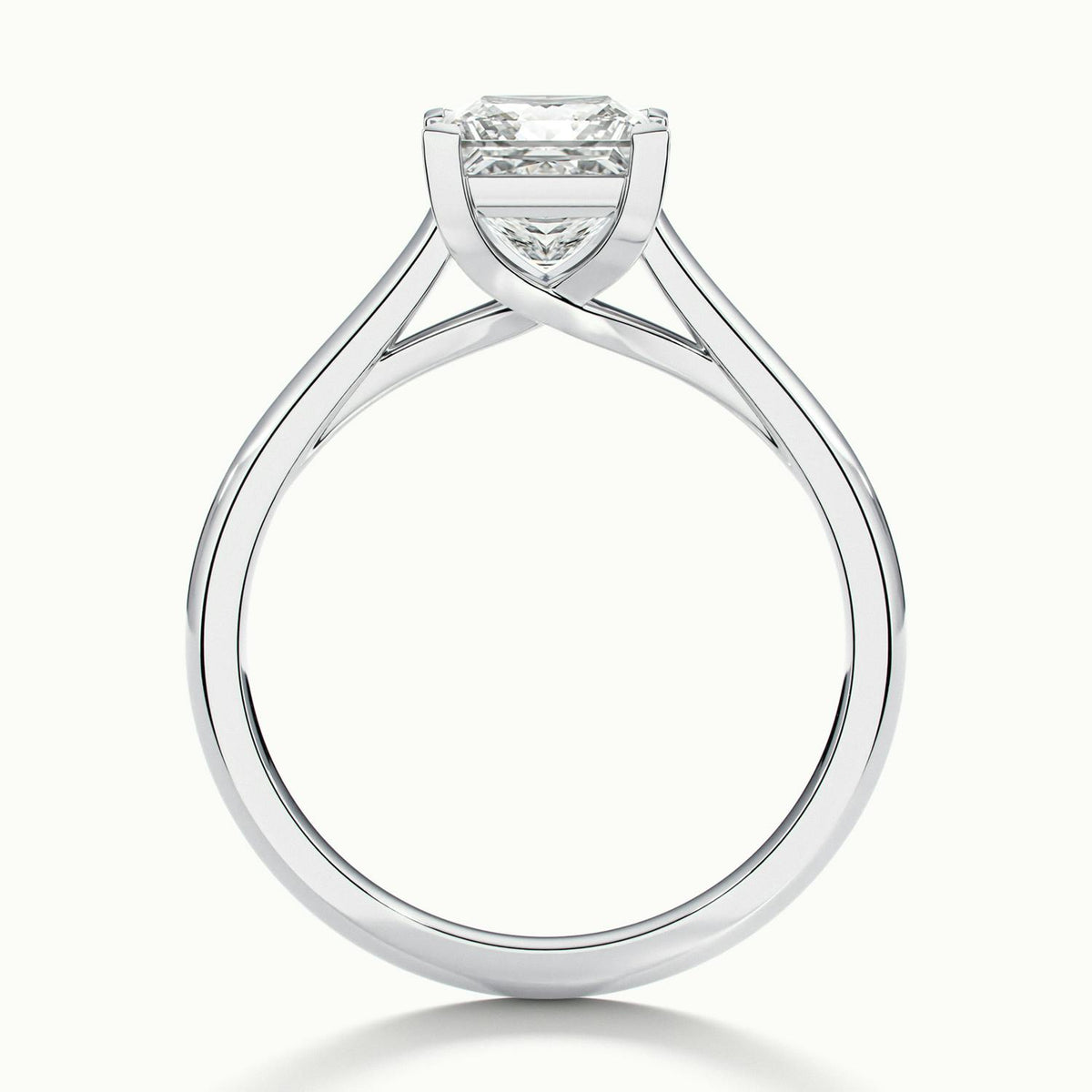 Talia 2 Carat Princess Lab Grown Diamond Solitaire Engagement Ring in Platinum - view 3