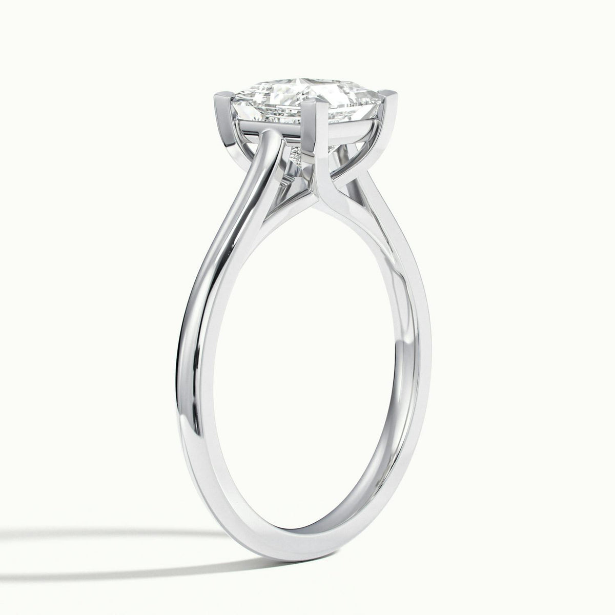 Talia 2 Carat Princess Lab Grown Diamond Solitaire Engagement Ring in Platinum - view 4
