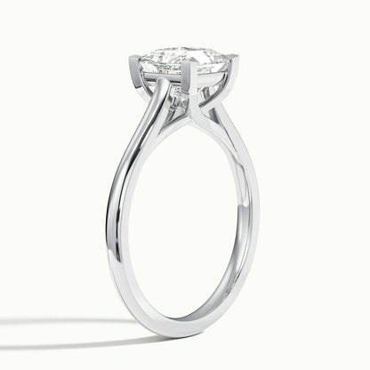 Talia 2 Carat Princess Lab Grown Diamond Solitaire Engagement Ring in Platinum - view 4