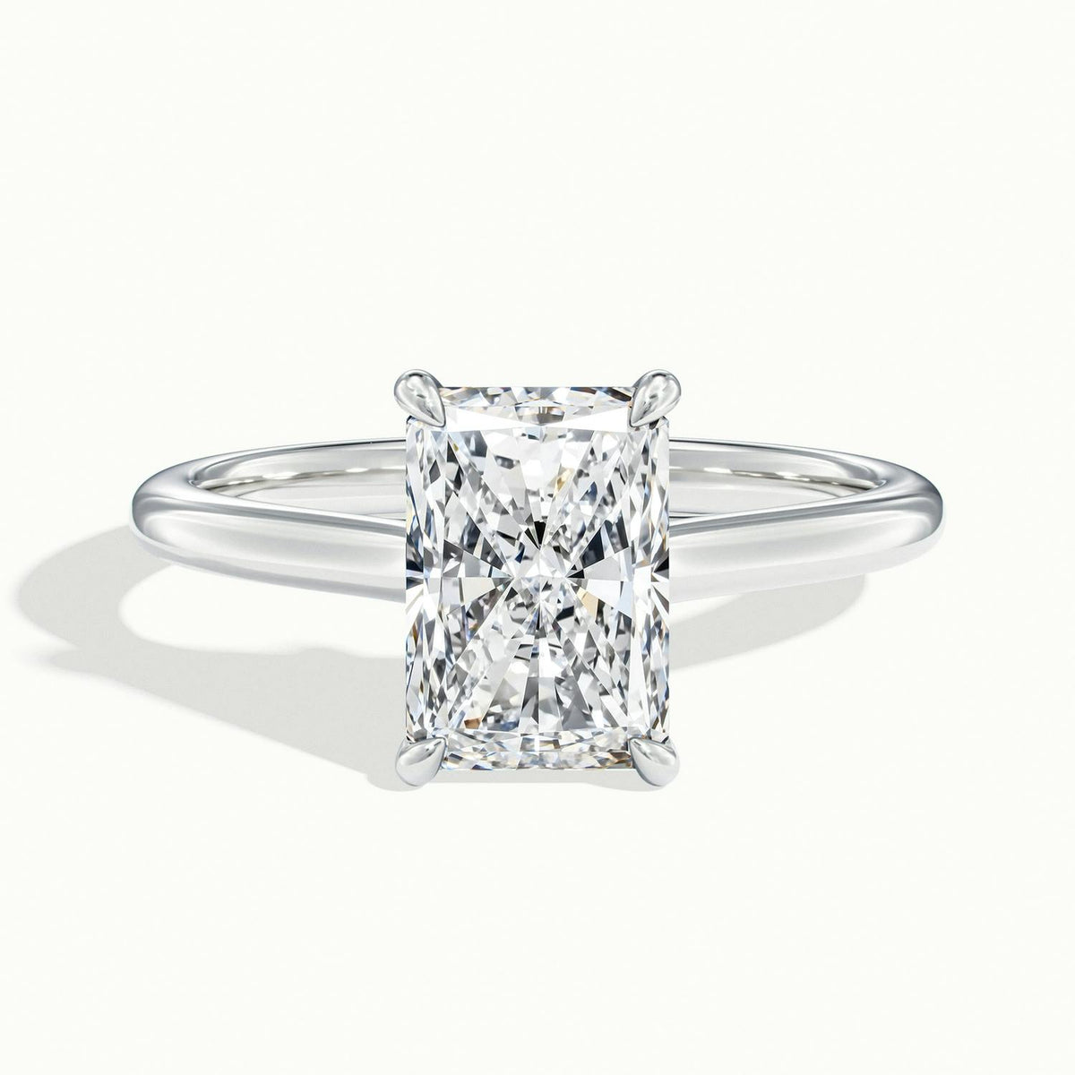 Talia 2 Carat Radiant Lab Grown Diamond Solitaire Engagement Ring in Platinum - view 1