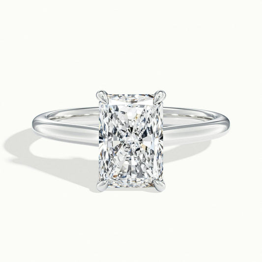 Talia 5 Carat Radiant Lab Grown Diamond Solitaire Engagement Ring in 18K White Gold - view 1