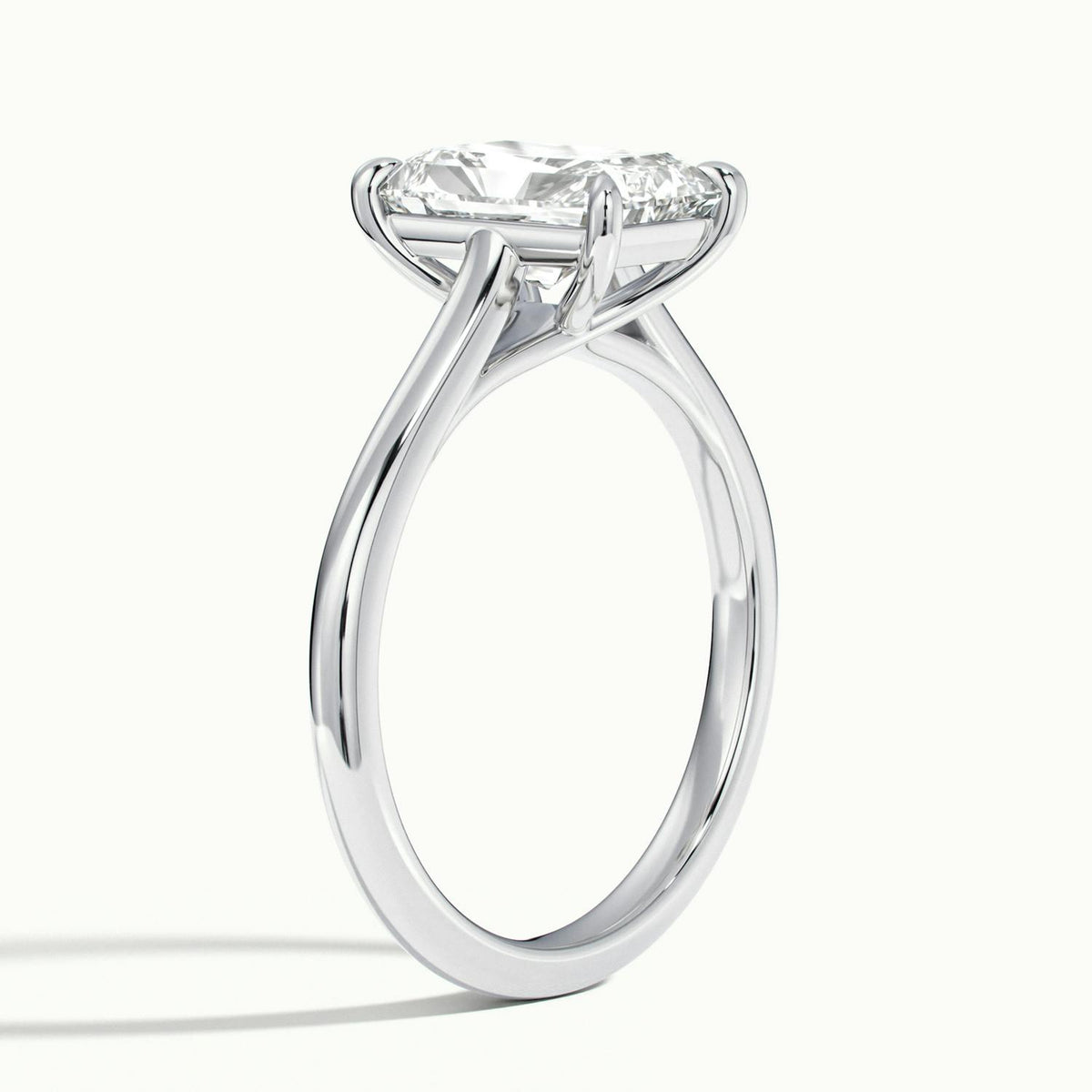 Talia 2 Carat Radiant Lab Grown Diamond Solitaire Engagement Ring in Platinum - view 4