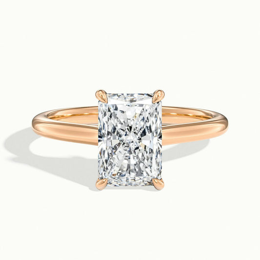 Talia 3.5 Carat Radiant Lab Grown Diamond Solitaire Engagement Ring in 10K Rose Gold - view 1