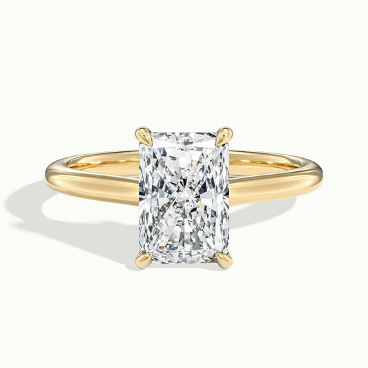 Talia 5 Carat Radiant Lab Grown Diamond Solitaire Engagement Ring in 14K Yellow Gold - view 1