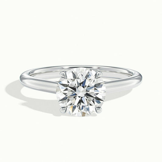Talia 2 Carat Round Lab Grown Diamond Solitaire Engagement Ring in 14K White Gold - view 1