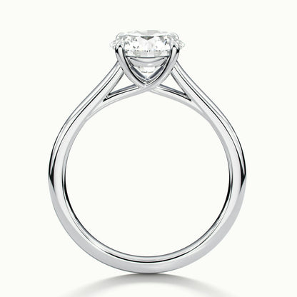 Talia 1 Carat Round Lab Grown Diamond Solitaire Engagement Ring in 925 Silver - view 3