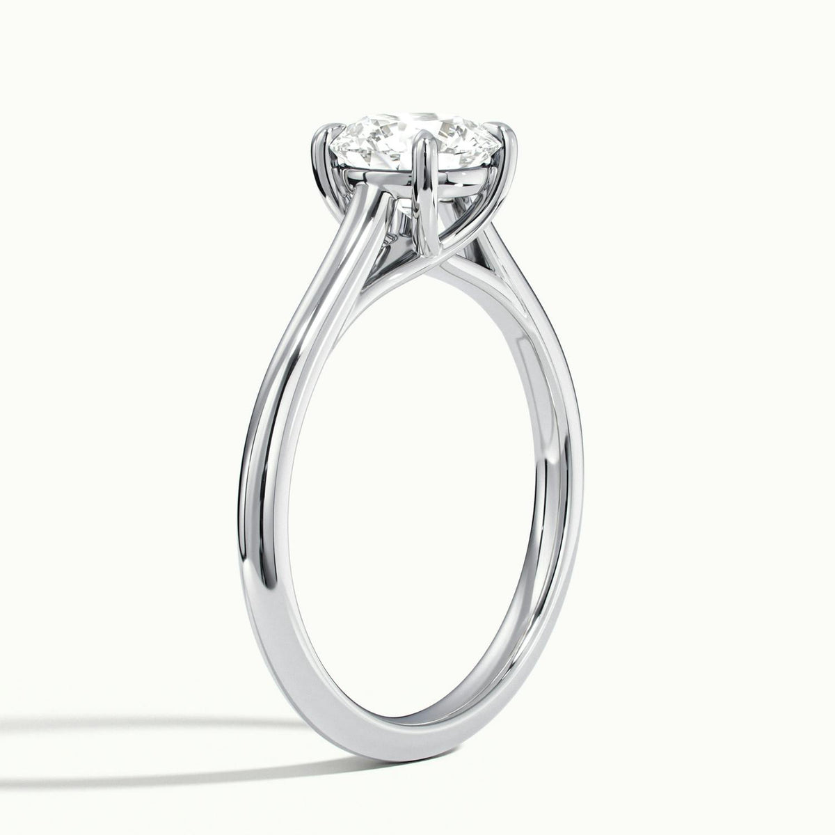 Talia 1 Carat Round Lab Grown Diamond Solitaire Engagement Ring in 925 Silver - view 4