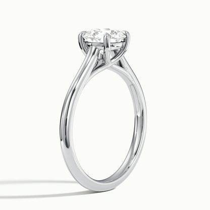Talia 1 Carat Round Lab Grown Diamond Solitaire Engagement Ring in 925 Silver - view 4