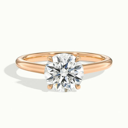 Talia 2 Carat Round Lab Grown Diamond Solitaire Engagement Ring in 14K Rose Gold - view 1