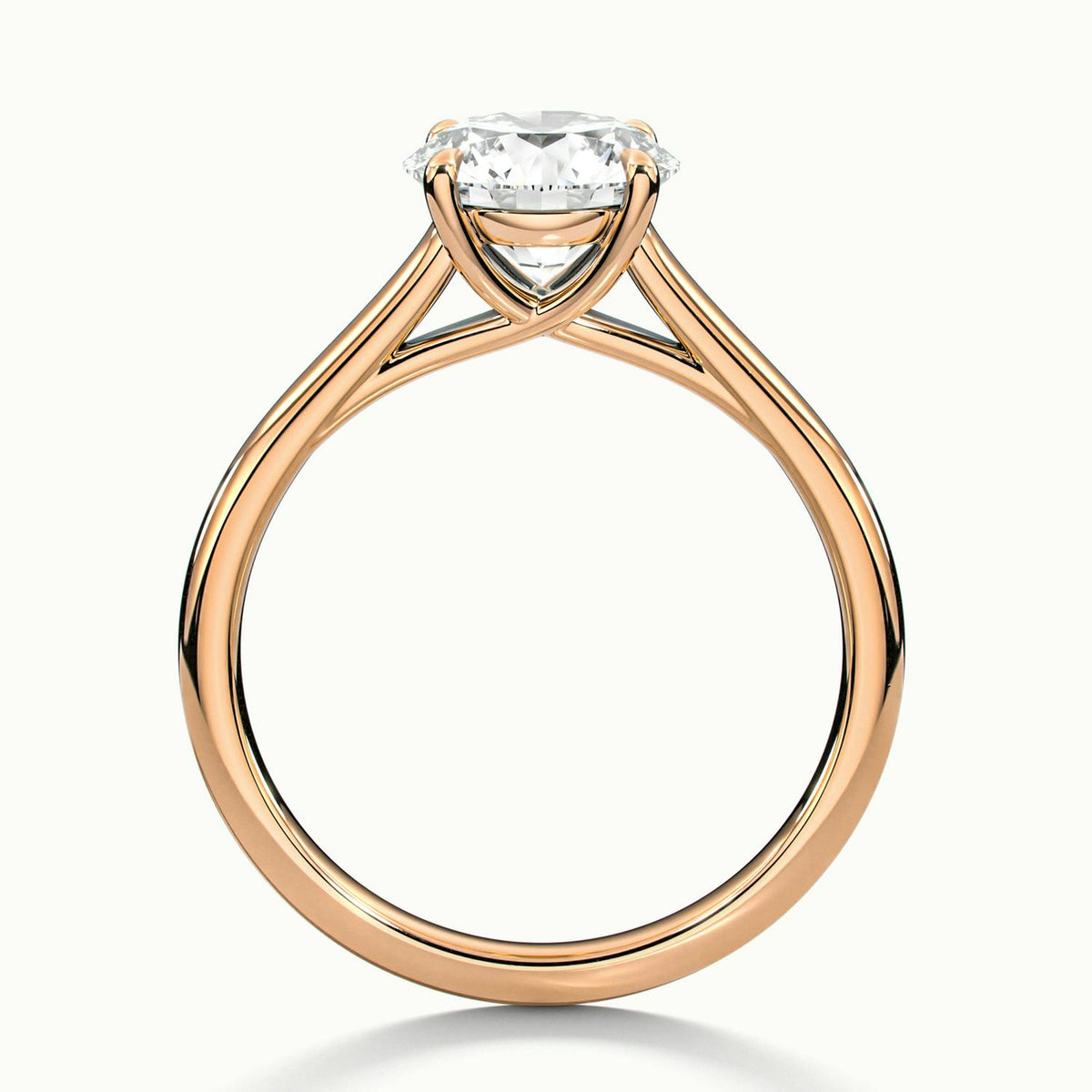 Talia 2 Carat Round Lab Grown Diamond Solitaire Engagement Ring in 14K Rose Gold - view 3