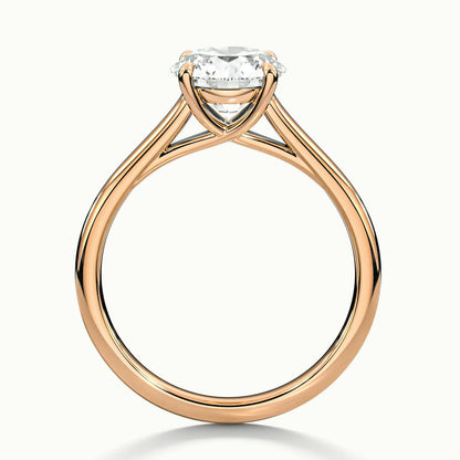 Talia 2 Carat Round Lab Grown Diamond Solitaire Engagement Ring in 14K Rose Gold - view 3
