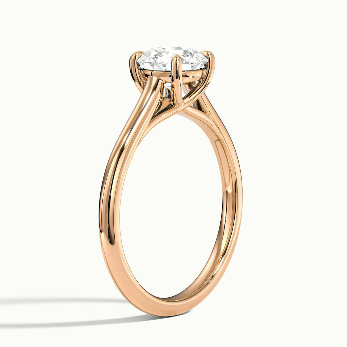 Talia 2 Carat Round Lab Grown Diamond Solitaire Engagement Ring in 14K Rose Gold - view 4