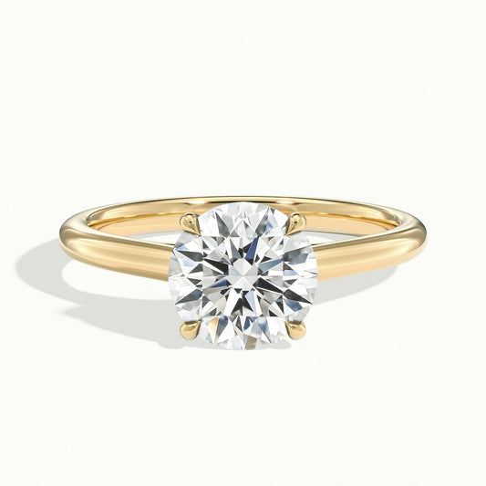 Talia 4.5 Carat Round Lab Grown Diamond Solitaire Engagement Ring in 10K Yellow Gold - view 1