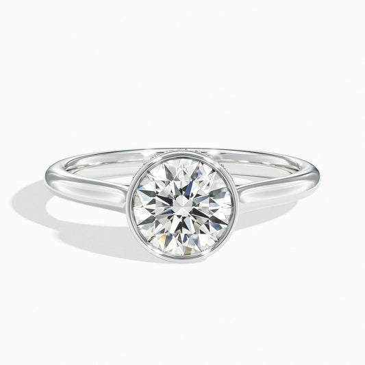 Ines 2.5 Carat Round Lab Grown Diamond Solitaire Engagement Ring in 10K White Gold - view 1