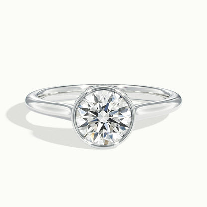 Ines 1.5 Carat Round Lab Grown Diamond Solitaire Engagement Ring in 925 Silver - view 1