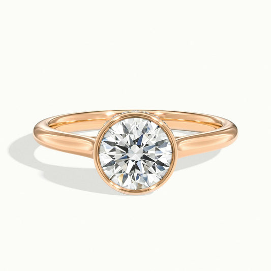 Ines 2.5 Carat Round Lab Grown Diamond Solitaire Engagement Ring in 18K Rose Gold - view 1