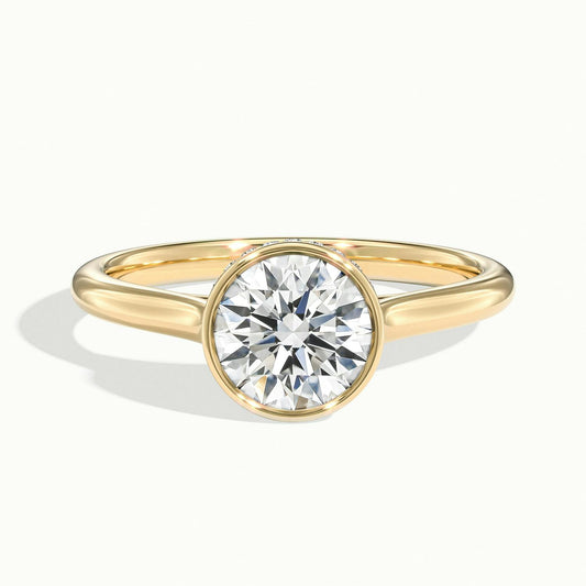 Ines 2.5 Carat Round Lab Grown Diamond Solitaire Engagement Ring in 10K Yellow Gold - view 1