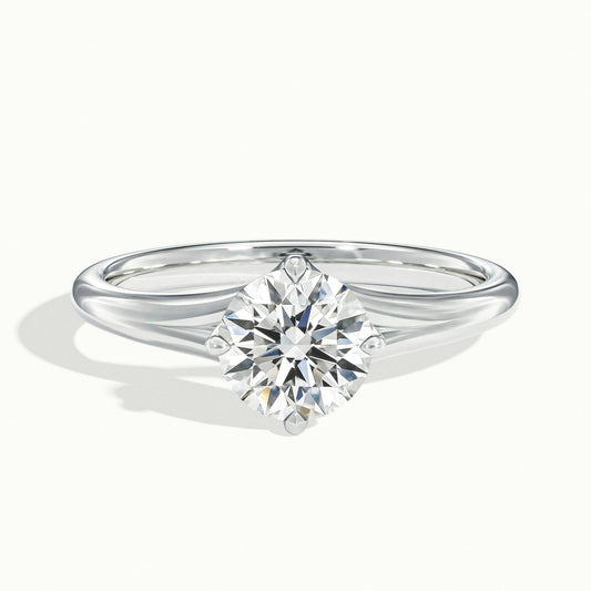 Amara 3.5 Carat Round Lab Grown Diamond Solitaire Engagement Ring in Platinum - view 1
