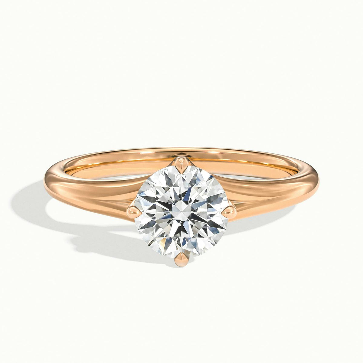 Amara 2 Carat Round Lab Grown Diamond Solitaire Engagement Ring in 14K Rose Gold - view 1