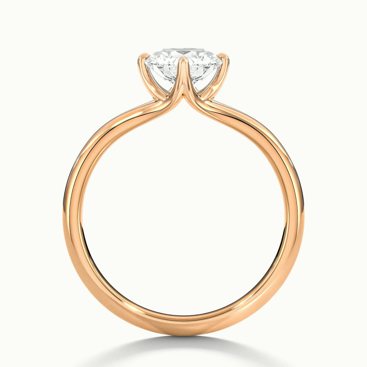 Amara 2 Carat Round Lab Grown Diamond Solitaire Engagement Ring in 14K Rose Gold - view 3