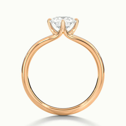 Amara 2 Carat Round Lab Grown Diamond Solitaire Engagement Ring in 14K Rose Gold - view 3