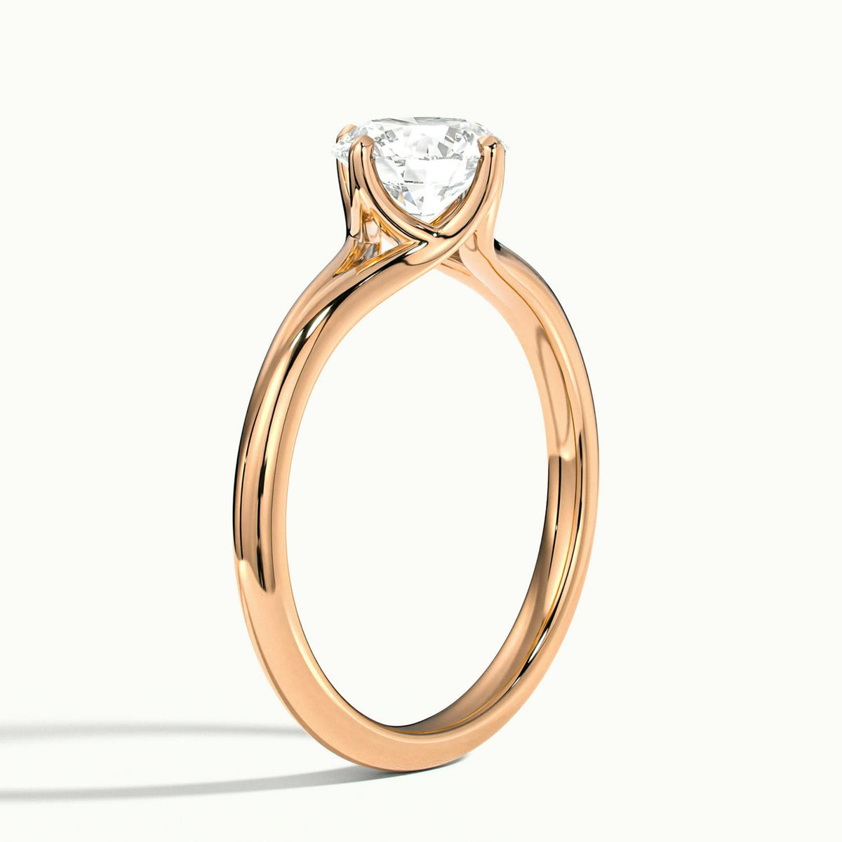 Amara 2 Carat Round Lab Grown Diamond Solitaire Engagement Ring in 14K Rose Gold - view 4