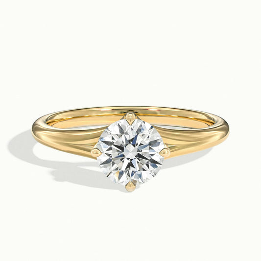 Amara 2.5 Carat Round Lab Grown Diamond Solitaire Engagement Ring in 18K Yellow Gold - view 1
