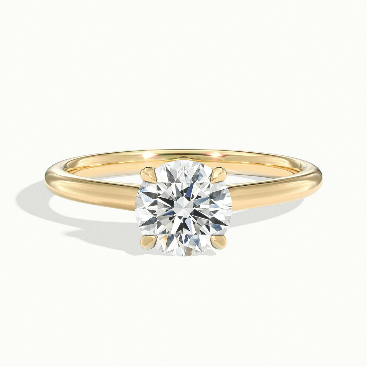Freya 2 Carat Round Lab Grown Diamond Solitaire Engagement Ring in 14K Yellow Gold - view 1