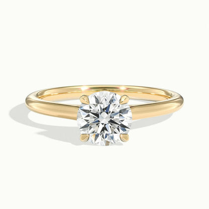 Freya 2 Carat Round Lab Grown Diamond Solitaire Engagement Ring in 14K Yellow Gold - view 1