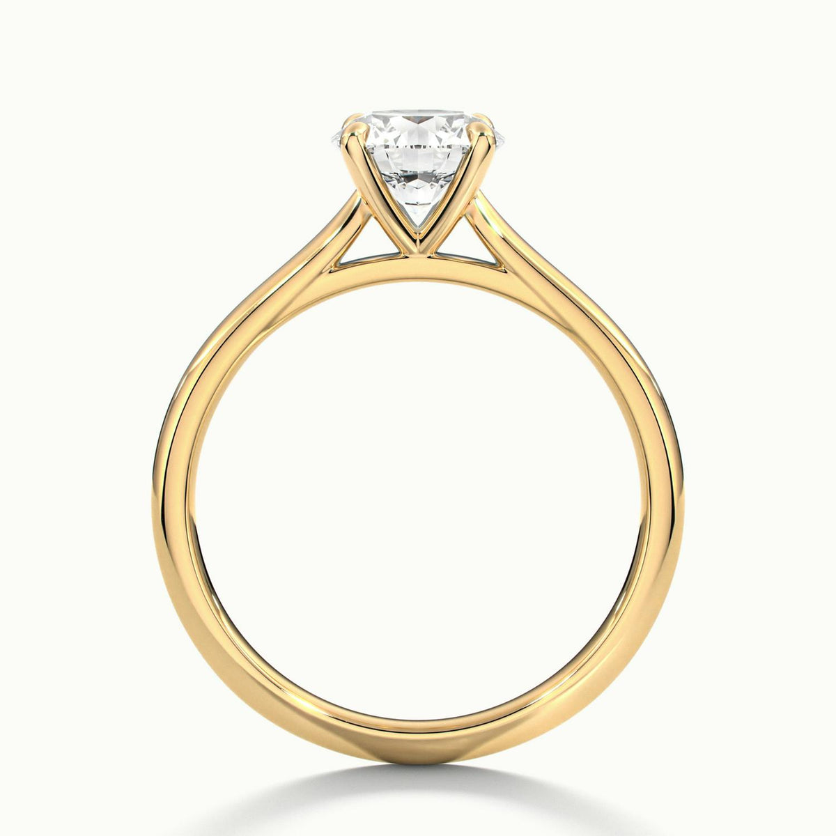 Freya 2 Carat Round Lab Grown Diamond Solitaire Engagement Ring in 14K Yellow Gold - view 3
