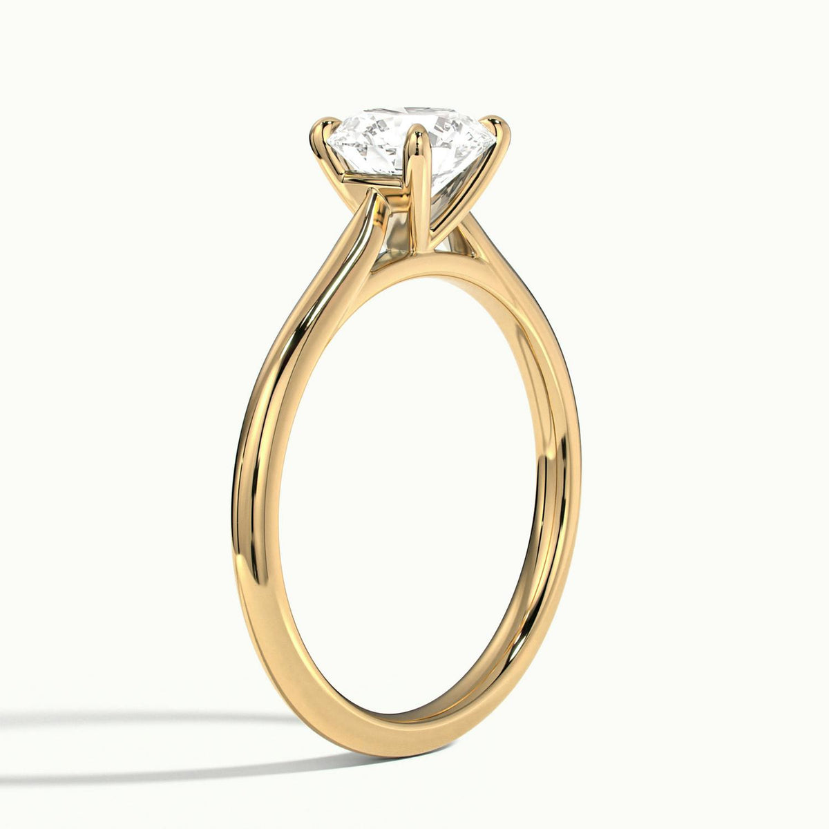 Freya 2 Carat Round Lab Grown Diamond Solitaire Engagement Ring in 14K Yellow Gold - view 4