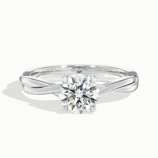 Ayla 2.5 Carat Round Lab Grown Diamond Solitaire Engagement Ring in 10K White Gold - view 1