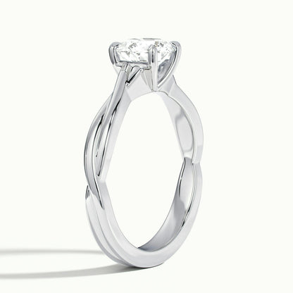 Ayla 2.5 Carat Round Lab Grown Diamond Solitaire Engagement Ring in 925 Silver - view 4
