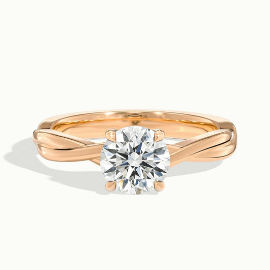 Ayla 2.5 Carat Round Lab Grown Diamond Solitaire Engagement Ring in 18K Rose Gold - view 1