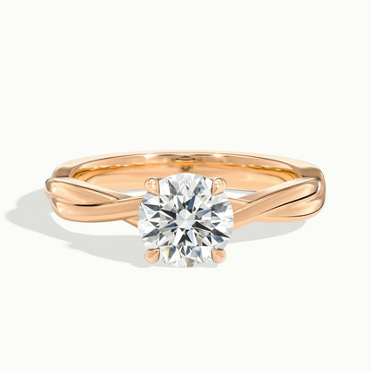 Ayla 5 Carat Round Lab Grown Diamond Solitaire Engagement Ring in 14K Rose Gold - view 1