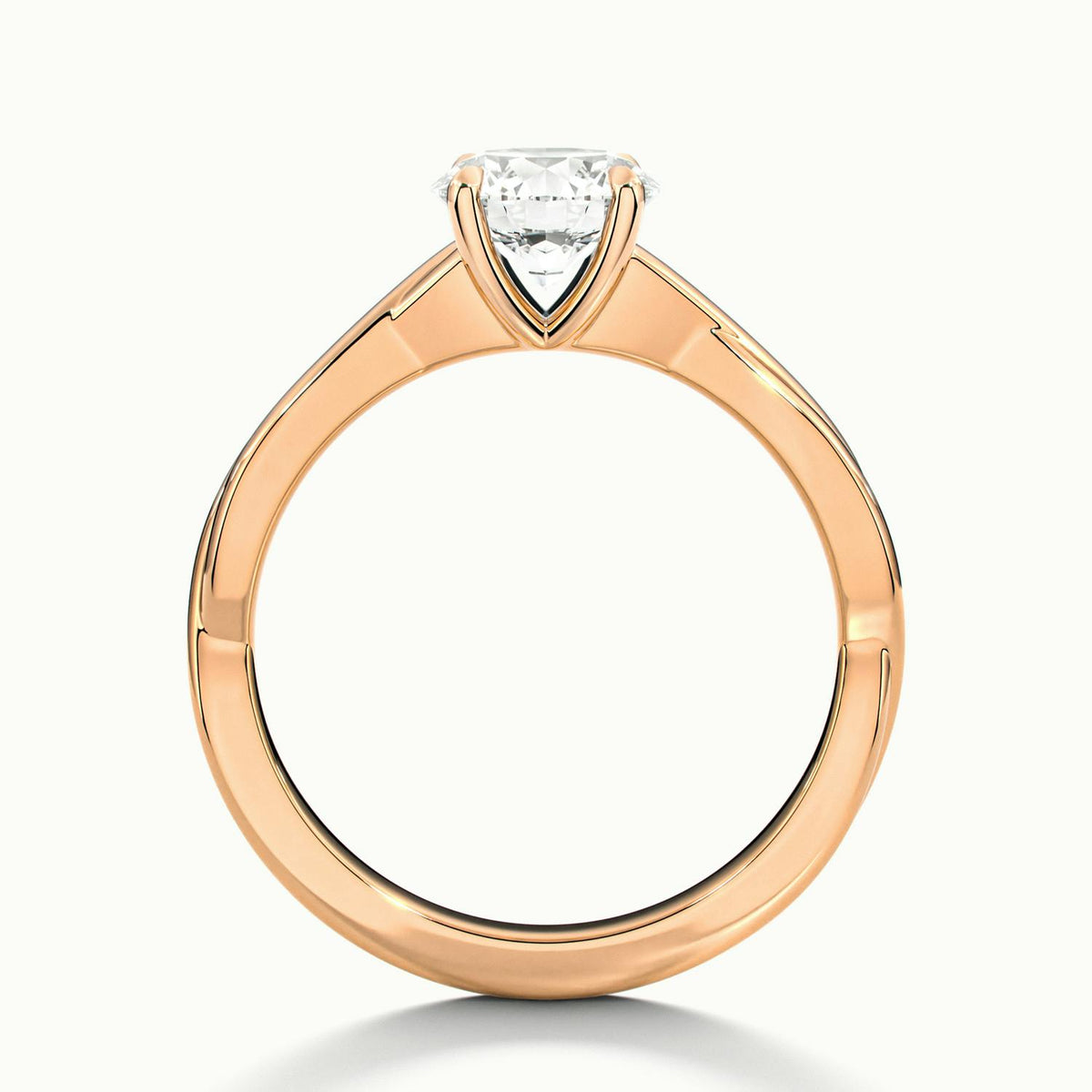 Ayla 5 Carat Round Lab Grown Diamond Solitaire Engagement Ring in 14K Rose Gold - view 3