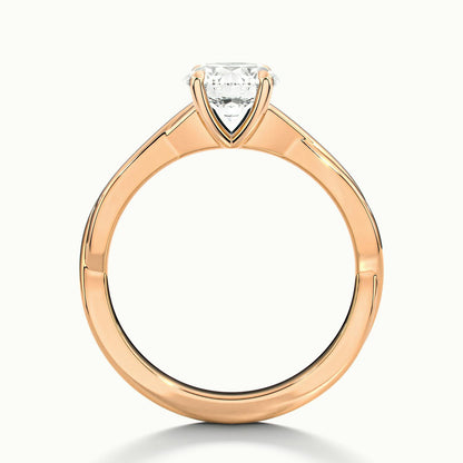 Ayla 5 Carat Round Lab Grown Diamond Solitaire Engagement Ring in 14K Rose Gold - view 3