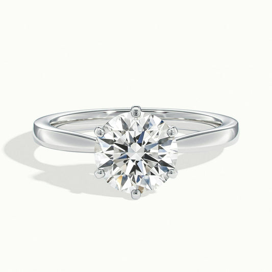Livia 1 Carat Round Lab Grown Diamond Solitaire Engagement Ring in Platinum - view 1