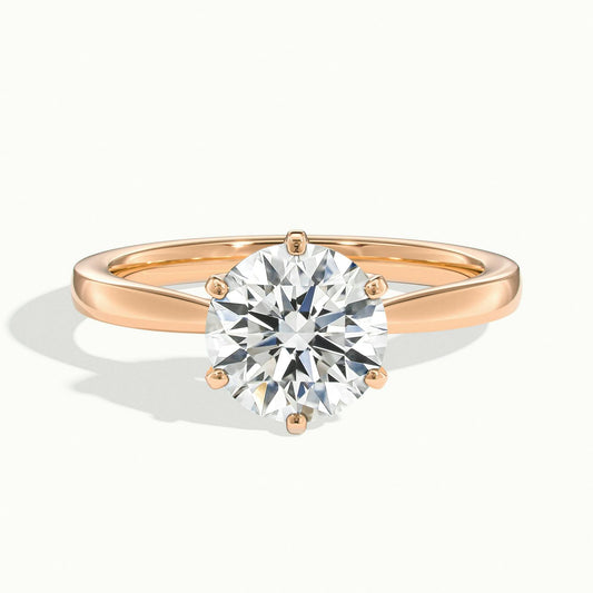 Livia 2.5 Carat Round Lab Grown Diamond Solitaire Engagement Ring in 18K Rose Gold - view 1