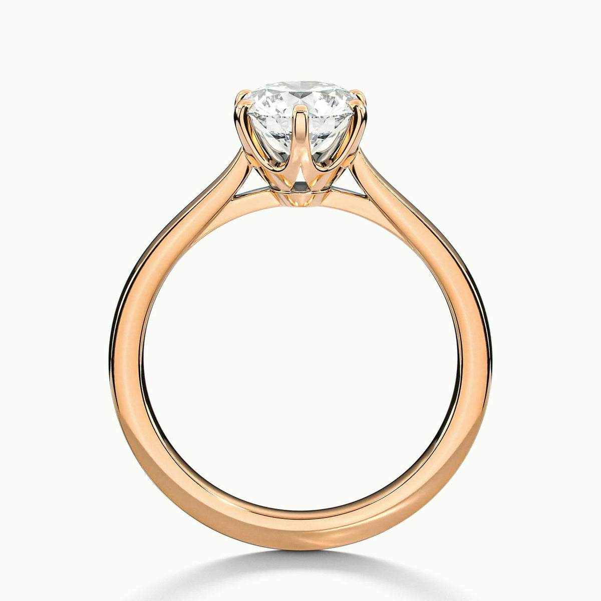 Livia 4 Carat Round Lab Grown Diamond Solitaire Engagement Ring in 18K Rose Gold - view 3